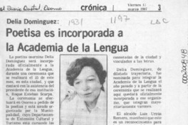 Poetisa es incorporada a la Academia de la Lengua  [artículo].