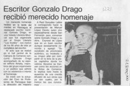 Escritor Gonzalo Drago recibió merecido homenaje  [artículo].