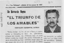 "El triunfo de los amables"  [artículo] Reinaldo Sandoval Durán.