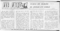 Temas de marzo, el juego en Chile  [artículo] Floridor Pérez.