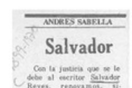 Salvador  [artículo] Andrés Sabella.
