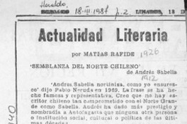 "Semblanza del Norte chileno"  [artículo] Matías Rafide.