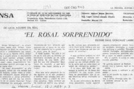 "El rosal sorprendido"  [artículo] Raúl González Labbé.