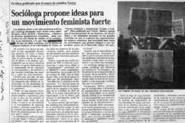 Socióloga propone ideas para un movimiento feminista fuerte  [artículo].