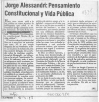 Jorge Alessandri, pensamiento constitucional y vida pública  [artículo] J. M. L.