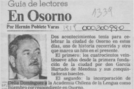 En Osorno  [artículo] Hernán Poblete Varas.