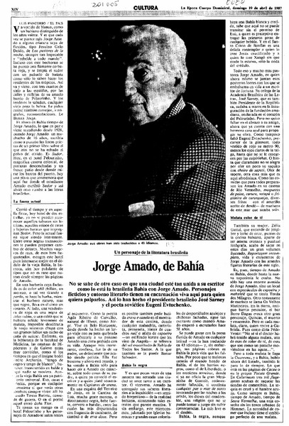 Jorge Amado, de Bahía  [artículo] Luis Pancorbo.