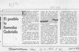 El pueblo la llamaba Gabriela  [artículo] Enrique Ramírez Capello.