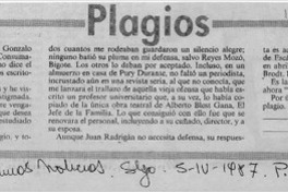 Plagios  [artículo] Mario Cánepa Guzmán.