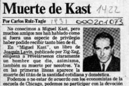 Muerte de Kast  [artículo] Carlos Ruiz-Tagle.