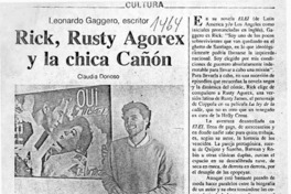 Rick, Rusty Agorex y la chica Cañón  [artículo] Claudia Donoso.