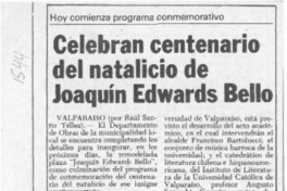 Celebran centenario del natalicio de Joaquín Edwards Bello