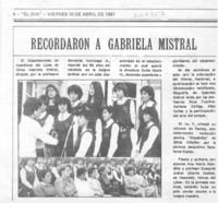 Recordaron a Gabriela Mistral