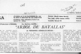 "Arbol de batallas"  [artículo] Matías Rafide.