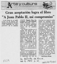Gran aceptación logra el libro "A Juan Pablo II, mi compromiso"