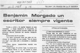 Benjamín Morgado un escritor siempre vigente  [artículo] L. P. J.