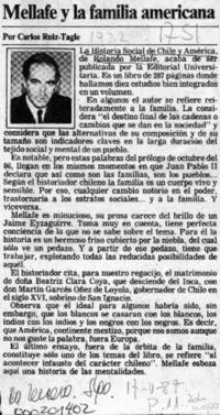 Mellafe y la familia americana  [artículo] Carlos Ruiz Tagle.