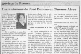 Instantáneas de José Donoso en Buenos Aires  [artículo] María Esther Vázquez.