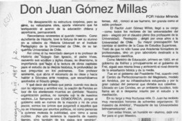 Don Juan Gómez Millas  [artículo] Héctor Miranda.