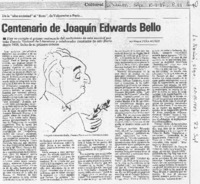 Centenario de Joaquín Edwards Bello
