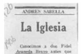 La Iglesia  [artículo] Andrés Sabella.