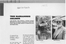 Tres narradores chilenos  [artículo] Ana María Larraín.
