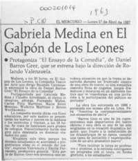 Gabriela Medina en El Galpón de Los Leones  [artículo].