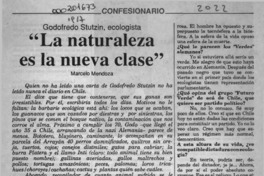 "La naturaleza es la nueva clase"  [artículo] Marcelo Mendoza.