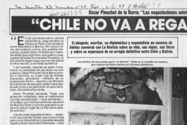 "Chile no va a regalar nada a Bolivia"  [artículo] Carmen Jaureguiberry.