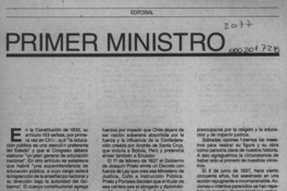 Primer Ministro  [artículo] Francisco Raynaud López.