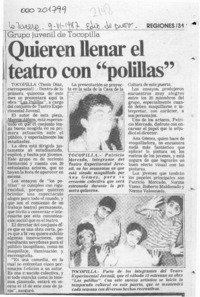 Quieren llenar el teatro con "polillas"  [artículo]Tania Díaz.