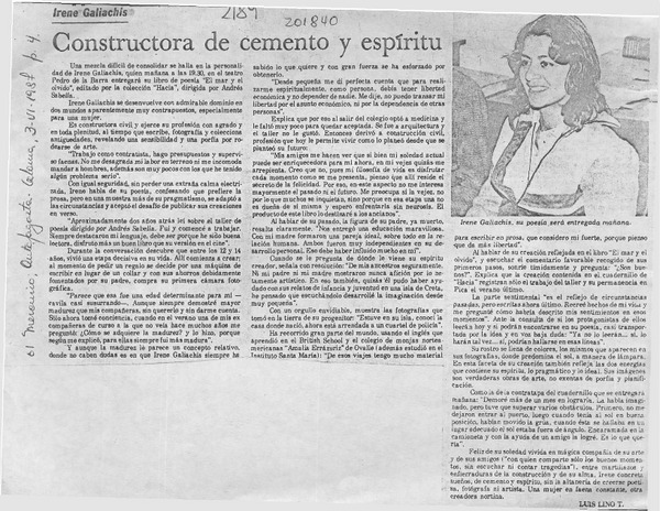 Constructora de cemento y espíritu  [artículo] Luis Lino T.