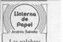 Las palabras  [artículo] Andrés Sabella.
