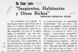 "Serpientes, habitantes y otros bichos"  [artículo] Reinaldo Sandoval Durán.