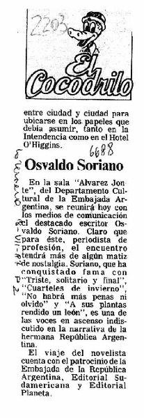 Osvaldo Soriano  [artículo].