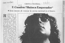 F. Cuadra, "Huinca Emperador"  [artículo] Sergio Palacios.