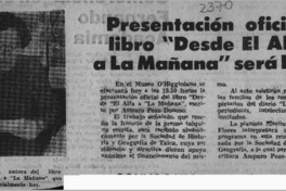 Presentación oficial libro "Desde "El Alfa" a "La Mañana" será hoy  [artículo].