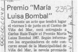 Premio "María Luisa Bombal"  [artículo].