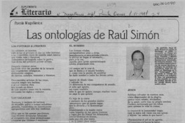 Las ontologías de Raúl Simón  [artículo].