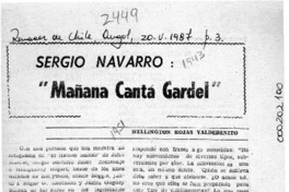 "Mañana canta Gardel"  [artículo] Wellington Rojas Valdebenito.