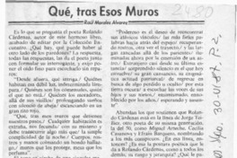 Qué, tras esos muros  [artículo] Raúl Morales Alvarez.