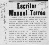 Escritor Manuel Torres  [artículo].