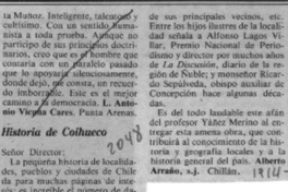 "Breve historia de Coihueco"  [artículo] Alberto Arraño.