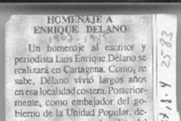 Homenaje a Enrique Délano  [artículo].