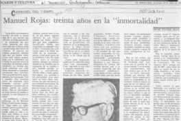 Manuel Rojas, treinta años en la "inmortalidad"  [artículo] Oscar Guzmán Silva.