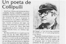 Un poeta de Collipulli  [artículo] Marino Muñoz Lagos.