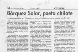 Bórquez Solar, poeta chilote