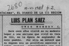 Luis Plan Sáez  [artículo] Omar Monroy L.