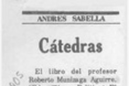 Cátedras  [artículo] Andrés Sabella.
