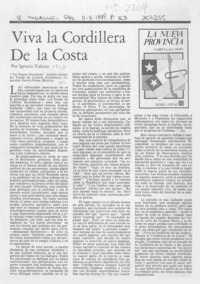 Viva la cordillera de la costa  [artículo] Ignacio Valente.